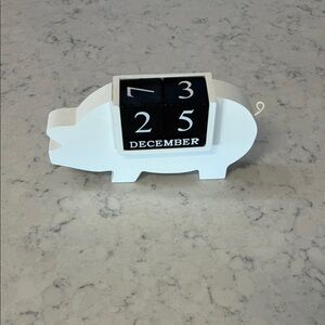 White Pig-Shaped Perpetual Calendar